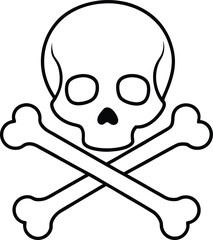 Skull and Crossbones A Simple Line Art Illustration