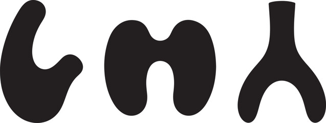 Abstract Black Shapes Set Graphic Design Elements