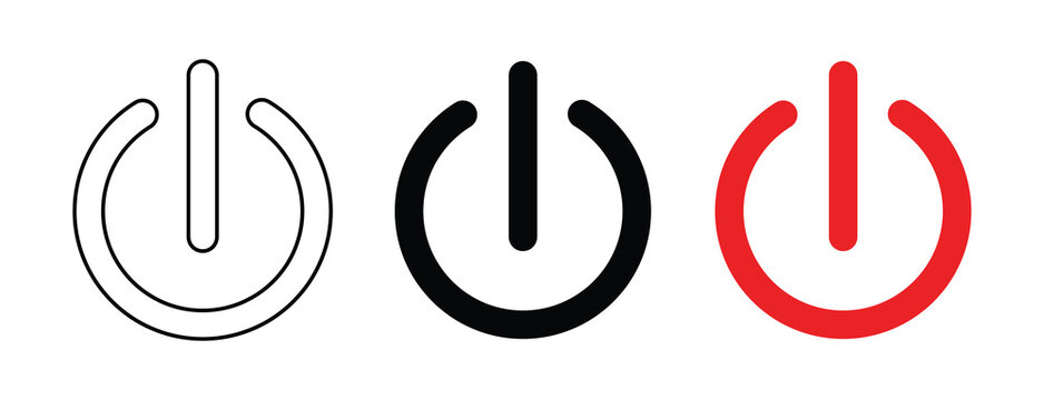 Power button icon vector isolated on white background, logo concept of power button sign on white background