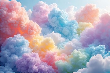 Fototapeta premium A picture of Fantastic Cloud Scroll Scenery with Sweet Color Palette