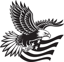 Fototapeta premium eagle with usa flag vector, usa t-shirt design element illustration