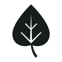 Simple black leaf icon nature symbol ecology design