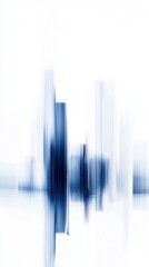 Abstract minimalist painting showcasing a blue gradient against a subtle white backdrop