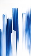 Minimalist abstract painting featuring a soothing blue gradient on a white canvas background