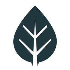 Simple dark green leaf icon design element