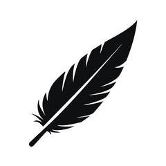 Obraz premium Single black feather silhouette simple design