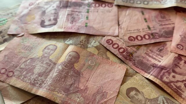 thai baht Thailand money cash currency notes and bills ฿ THB