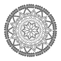 mandala round ornament Mandala art. Floral pattern on white background. Luxury and classy. Make a coloring book, cover, meditation, yoga for adults, teens and kids. Vector art.