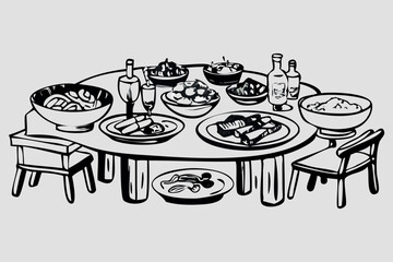 Vector set  icons and vintage design elements for restaurant bar and party use