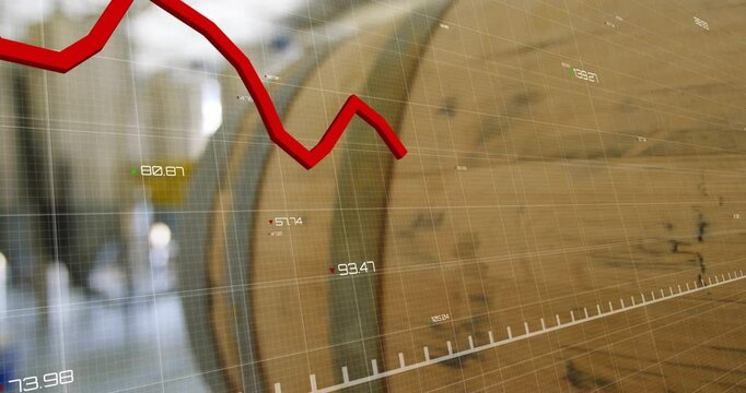 Trend line emerging on barrel grid, snaking as camera pulling back, showing shifting cellar values
