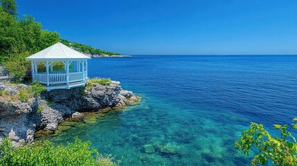 Coastal gazebo on a sunny day