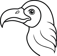 Majestic Bird Head Line Art Elegant Vulture Profile Illustration