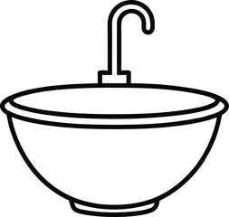 Modern Vessel Sink Design Simple Line Drawing of a Bathroom Sink
