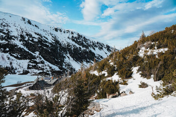 View of the mountains and the chalet