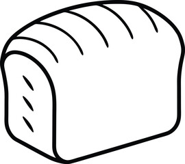 Freshly Baked Loaf of Bread A Simple Line Drawing Illustration