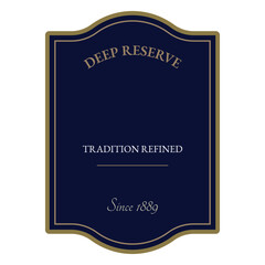 Premium dark blue Label with gold border