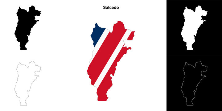 Salcedo province outline map set