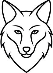 Majestic Wolf Head Line Art A Wild Animal Illustration