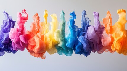 Colorful Abstract Smoke Patterns in Gradient Flowing Motion