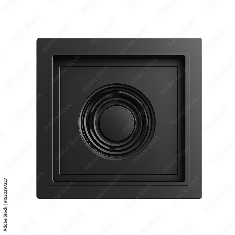 Poster black square abstract graphic minimalistic 3d rendering art deco geometric on transparent background