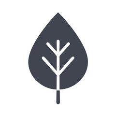 Simple dark leaf icon nature ecology symbol