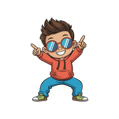 cartoon illustration of a man with a gun