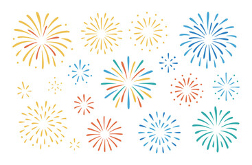 Fireworks Clipart Set – Colorful Explosions