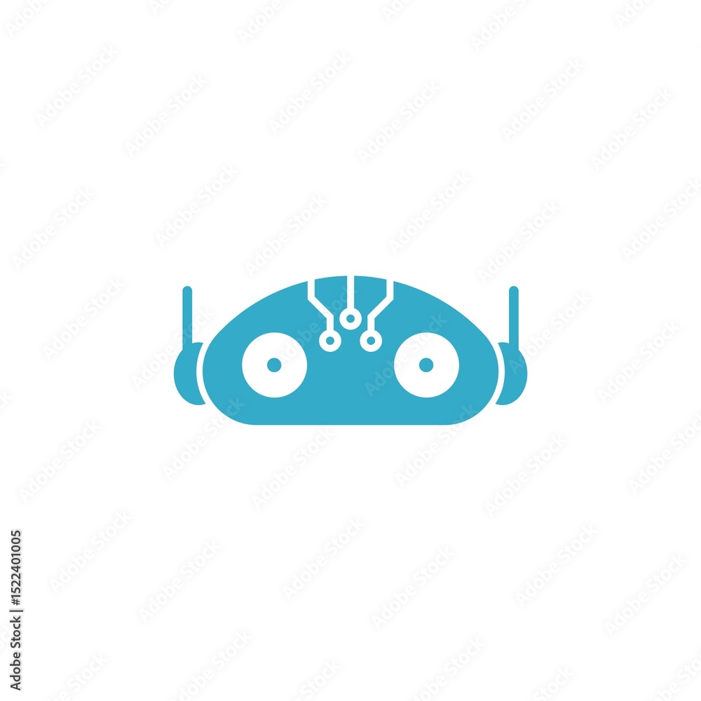 Poster ai artificial intelligence technology icon. robot head icon isolated on white background