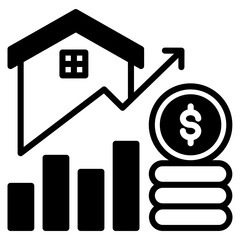 Investment Growth outline mixed icon