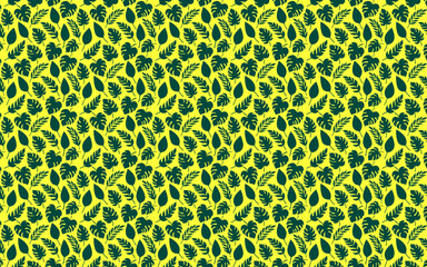 Seamless luxury fabric pattern with tropical nature leaves in green tones, ideal for stylish exotic interiors, summer decor, wallpaper, and elegant eco-themed textile design.