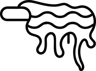 of flowing honey black and white isolated on white background