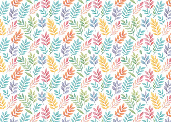 Stylized watercolor seamless pattern with tropical green leaves for textile prints, background design, and nature-inspired modern decorative surface artworks