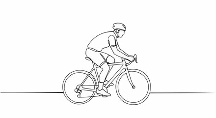 Naklejka premium Cyclist riding a road bike. 