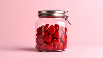 Glass jar with red and white sweet cherry compote
