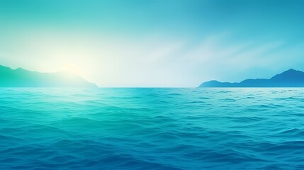 Obraz premium Blue sky with clouds on a calm ocean on a sunny summer day