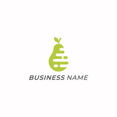 design logo creative digital pear fruit