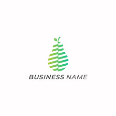 design logo creative tech and pear fruit