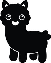 Adorable Alpaca Illustration Cute Cartoon Alpaca Design