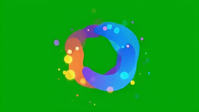 Abstract Colorful Liquid Animation Green Screen Video Footage