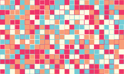 Vibrant mosaic of colorful squares.  Perfect for backgrounds, website design, or playful patterns.  This abstract, geometric image evokes energy and creativity.