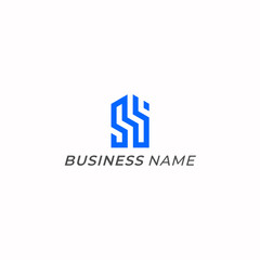design logo creative letter S and home