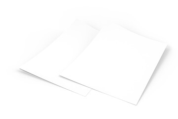 3D realistic blank A4 format paper flyer mockup isolated. Sheet design template for presentation poster, newspaper, flyer, brochure, cover, magazine, card, paper note, postcard, letter or invitation