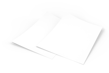 3D realistic blank A4 format paper flyer mockup isolated. Sheet design template for presentation poster, newspaper, flyer, brochure, cover, magazine, card, paper note, postcard, letter or invitation