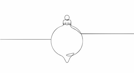 Obraz premium Minimalist Christmas Ornament in single line.