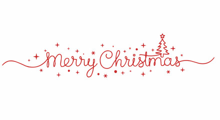 An elegant Merry Christmas greeting, adorned with stars and a Christmas tree.