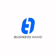 design logo creative number 1 and letter E