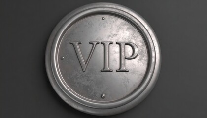VIP Access Sign on a Metallic Plaque