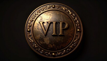 VIP Access Badge with Ornate Decorative Design