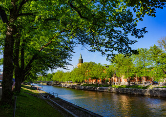 Summer View of the Aurajoki River and Turku Cathedral