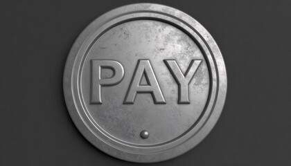 Payment Icon in Metallic Finish for Digital Transactions